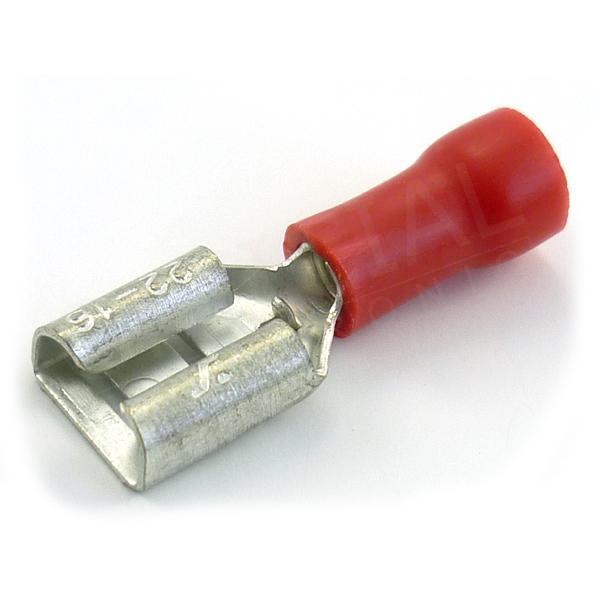 Faston dutinka 6,3x0,8/1,5mm2 poloizolovaná červená- OPP 1,5-68