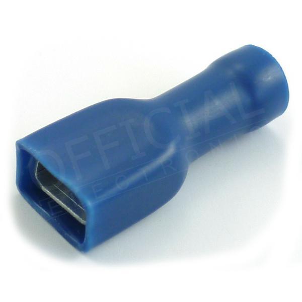 Faston dutinka 6,3x0,8/2,5mm2 hranatá celoizolovaná modrá- OPC 2,5-68 long