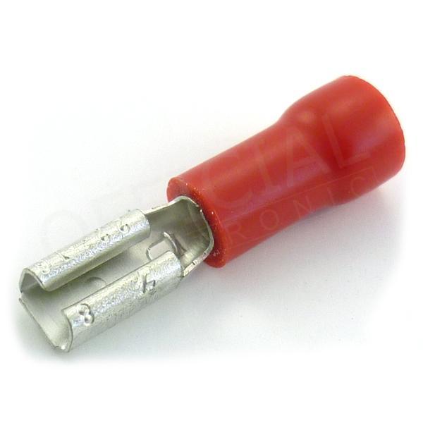 Faston dutinka 2,8x0,8/1,5mm2 poloizolovaná červená- OPP 1,5-28