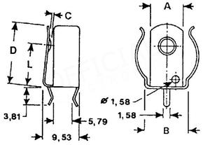 Kovový držák BCL-PC na AAA/N baterie do PCB