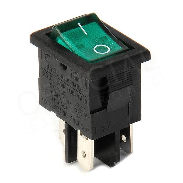 Vypínač kolébkový P-H8553VB BLK/GREEN