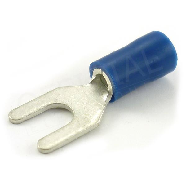 Vidlice izolovaná M4/2,5mm2 modrá, 8mm- VI 2,5-M4/8/PVC