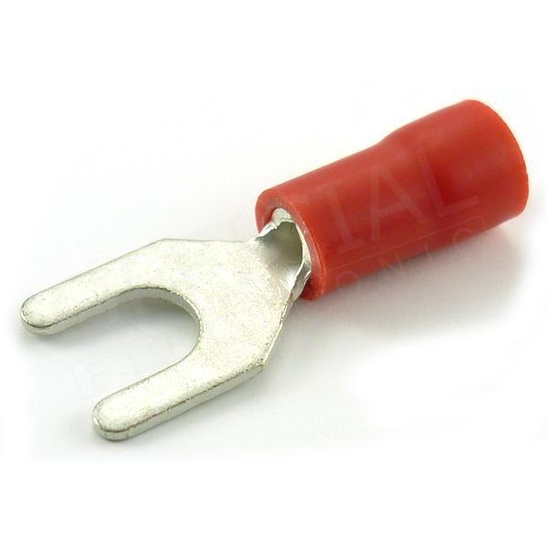 Vidlice izolovaná M4/1,5mm2 červená, 8mm- VI 1,5-M4/8/PVC
