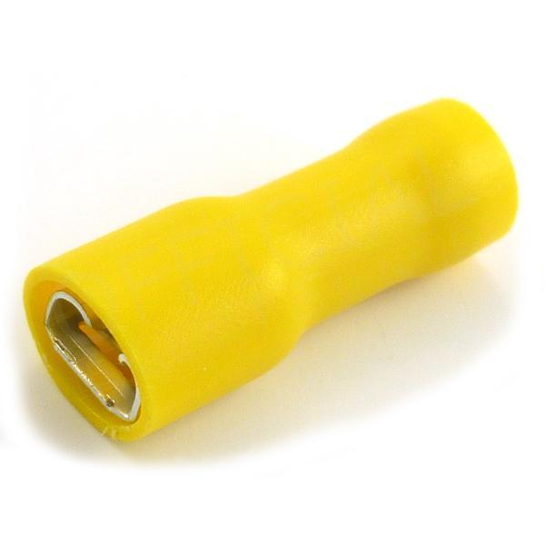Faston dutinka 6,3x0,8/6,0mm2 celoizolovaná žlutá dvojkrimp- OPC 6-68 double