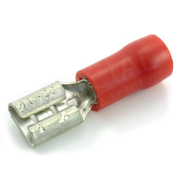 Faston dutinka 4,8x0,5/1,5mm2 poloizolovaná červená- OPP 1,5-45