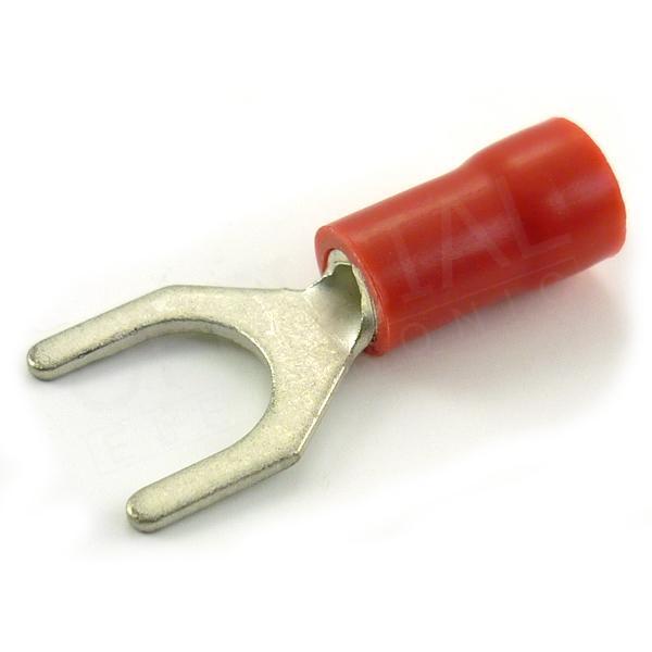 Vidlice izolovaná M6/1,5mm2 červená- VI 1,5-M6/PVC
