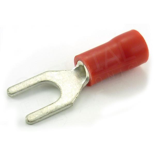 Vidlice izolovaná M4/1,5mm2 červená, 7mm- VI 1,5-M4/7/PVC