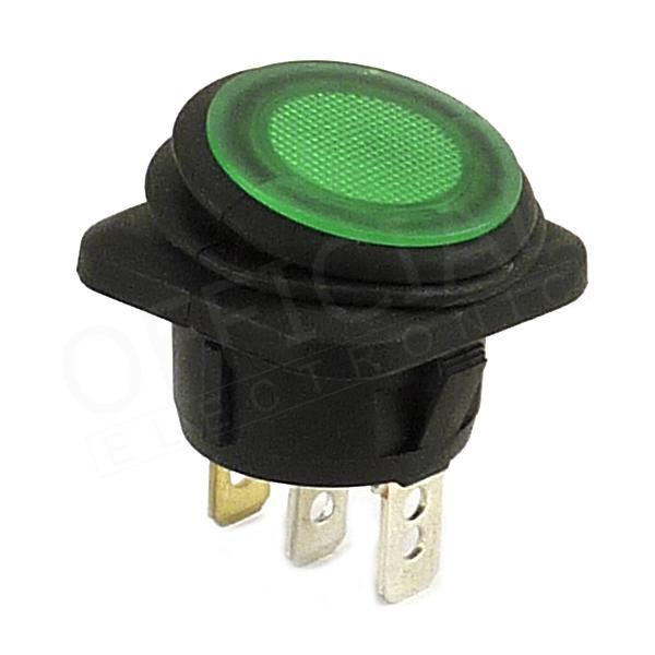 Přepínač ROCKER R13203B8402BBG5 zelený