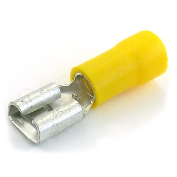 Faston dutinka 9,5x1,2/6,0mm2 poloizolovaná žlutá