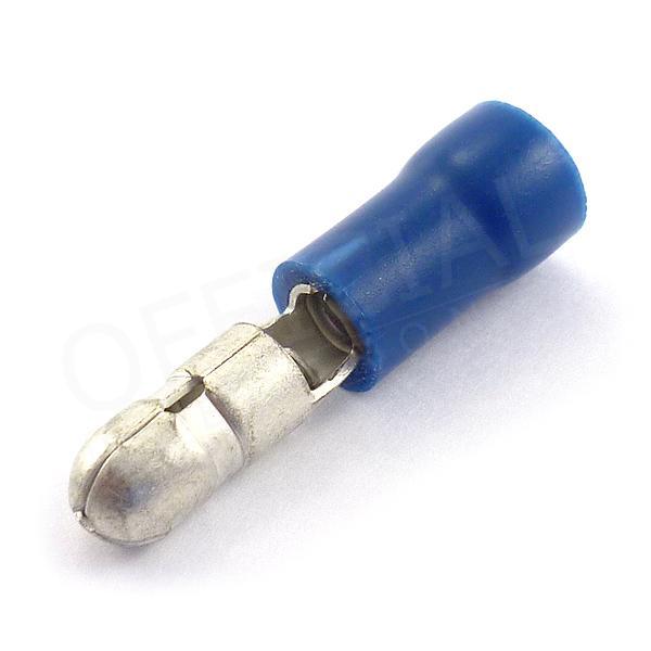 Faston kulatý-kolík/4mm izolovaný modrá - KKP 2,5-4