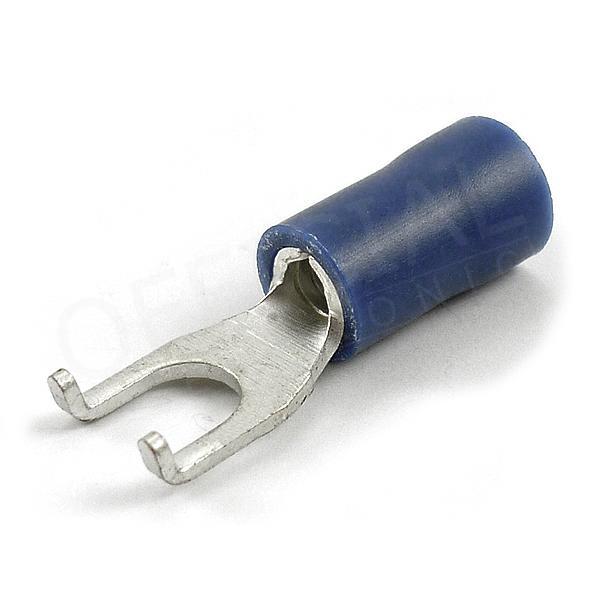Vidlice izolovaná se zámkem M4/2,5mm2 modrá, 6,4mm