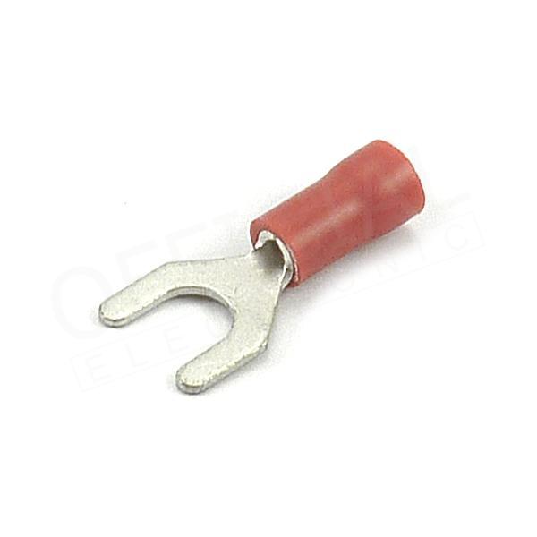 Vidlice izolovaná M5/1,5mm2 červená/10mm