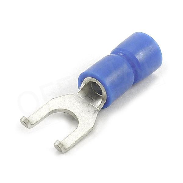 Vidlice izolovaná se zámkem M4/2,5mm2 modrá, 7,5mm