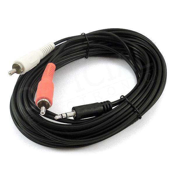 Konektor a kabel jack 3,5st -> 2xcinch 5,0m