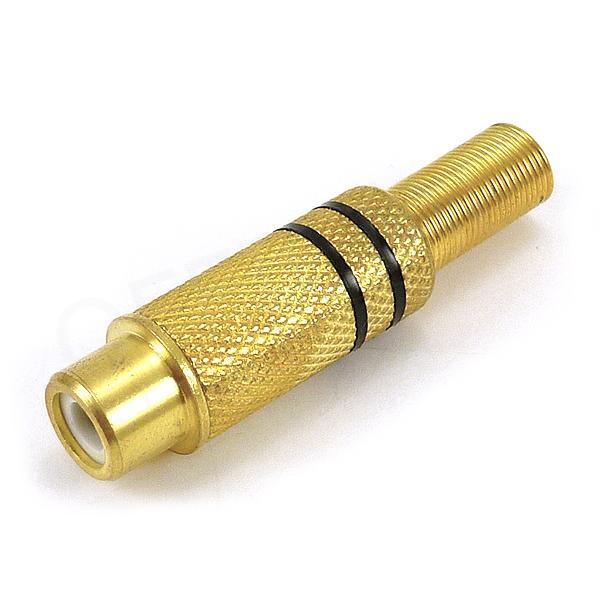 Konektor Cinch Au zásuvka kabel, černý pruh