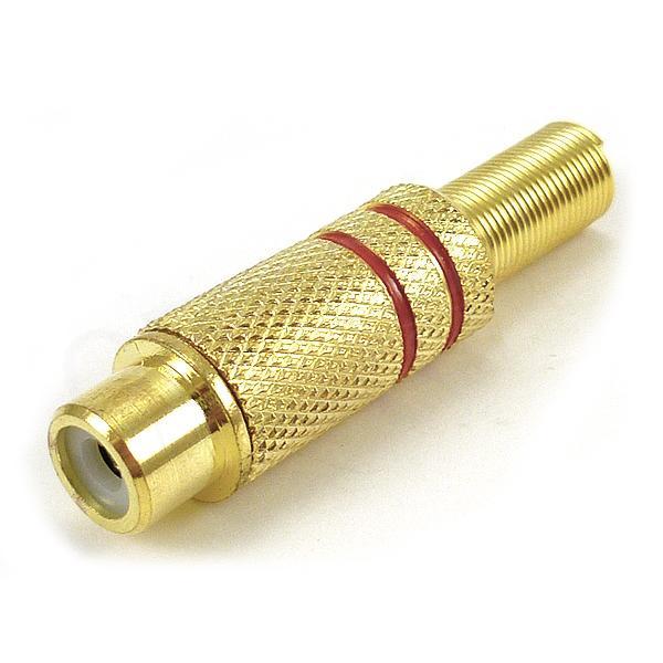 Konektor Cinch Au zásuvka kabel, červený pruh