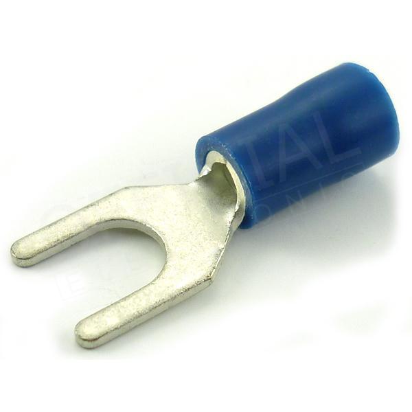 Vidlice izolovaná M5/2,5mm2 modrá /8,5mm