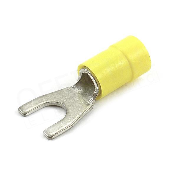 Vidlice izolovaná M6/6mm2 žlutá- VI 6-M6/PVC