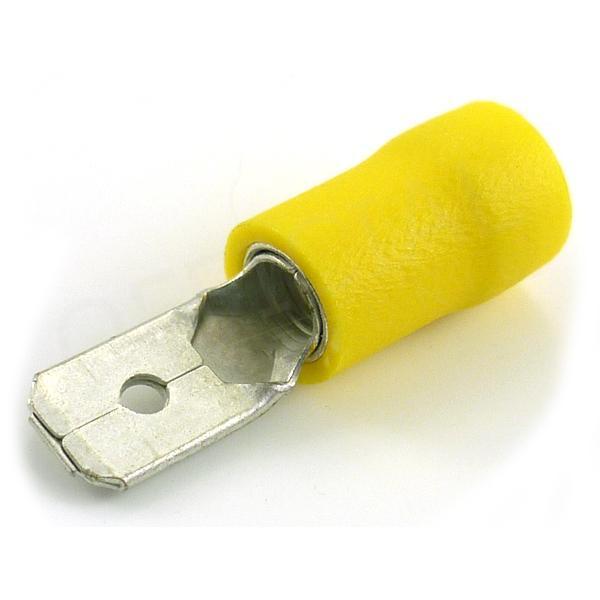 Faston kolík 6,3x0,8/6mm2 poloizolovaný žlutý- KPP 6-68
