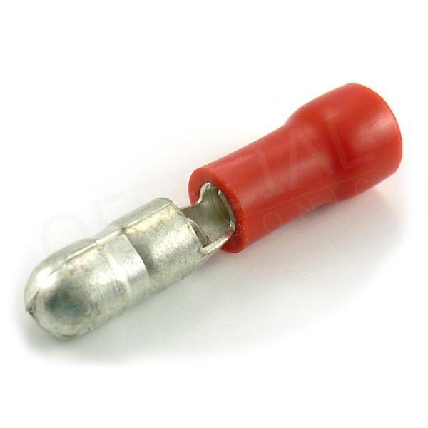 Faston kulatý-kolík/4mm izolovaný červený - KKP 1,5-4